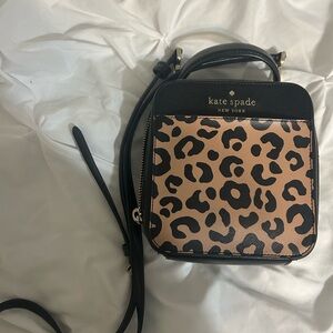 Kate Spade Black and Tan Mini Leopard Bag